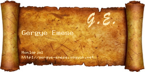Gergye Emese névjegykártya